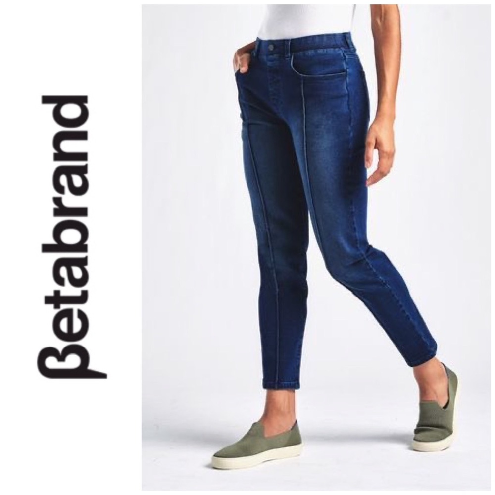 Betabrand Cropped Yoga Denim with zip ankles, MP